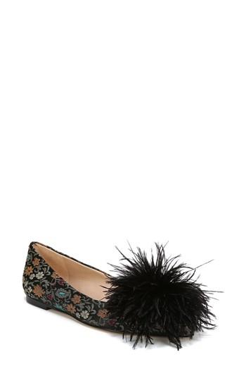 Women's Sam Edelman Reina Feather Pompom Flat M - Beige