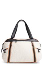 Violet Ray New York Faux Shearling Weekend Bag - Beige