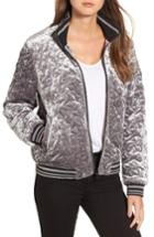 Women's Bernardo Quilted Velvet Bomber Jacket - Metallic