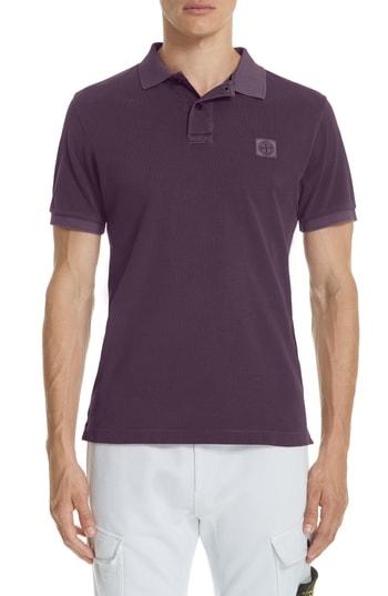 Men's Stone Island Polo Cotton Pique Polo - Red
