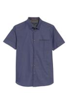 Men's Ted Baker London Dotdots Trim Fit Dot Short Sleeve Sport Shirt (l) - Blue