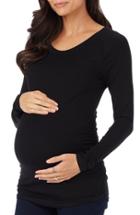 Women's Rosie Pope 'sylvie' Long Sleeve Maternity Tee - Black
