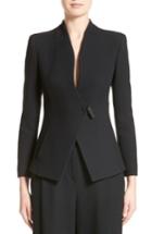 Women's Armani Collezioni Textured Stretch Wool Jacket Us / 40 It - Black