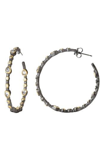 Women's Freida Rothman Signature Teardrop Hoop Earrings