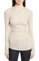Women's Theory Plume Ruched Jersey Tee, Size - Beige