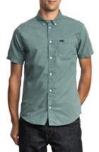 Men's Rvca That'll Do Chambray Woven Shirt, Size - Green