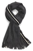 Men's Boss Fador Wool Stripe Scarf, Size - Black