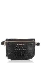 Brahmin Croc Embossed Leather Belt Bag - Black