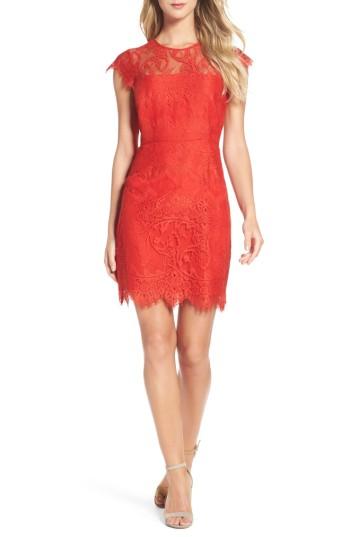 Women's Bb Dakota Jayce Lace Sheath Dress - Red