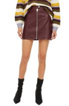 Women's Topshop Penelope Faux Leather Miniskirt Us (fits Like 10-12) - Burgundy
