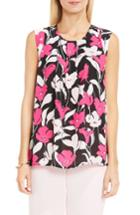 Women's Vince Camuto Flower Wave Pleat Front Blouse - Black