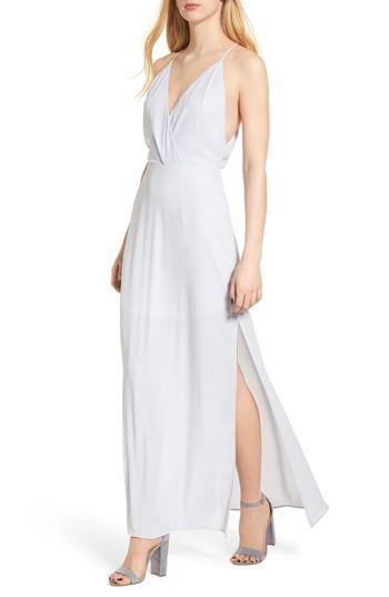 Women's Surplice Maxi Dress, Size Xxl - Blue
