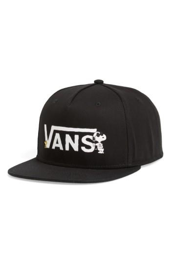 Men's Vans X Peanuts Snapback Ball Cap - Black