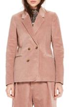 Women's Scotch & Soda Double Breasted Stretch Corduroy Blazer - Pink