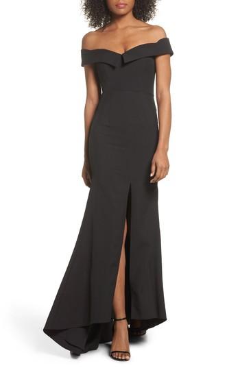 Women's Jarlo Autumn Off The Shoulder Gown - Black