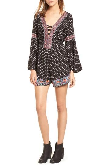 Women's Angie Crisscross Neckline Romper - Black