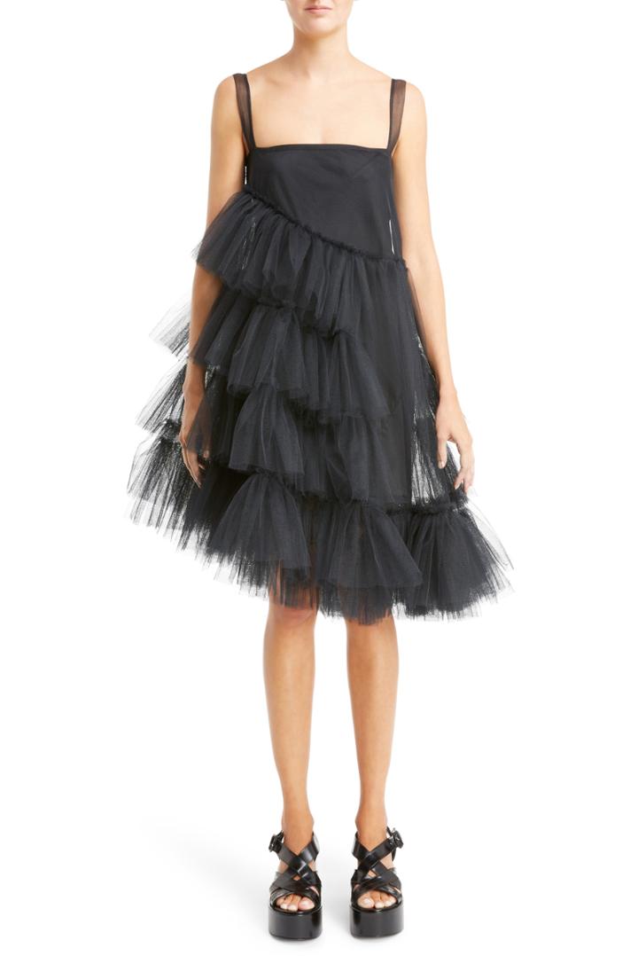 Women's Simone Rocha Turbo Tiered Tulle Dress Us / 10 Uk - Black