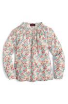 Petite Women's J.crew Liberty Poppy Print Smocked Top P - Red