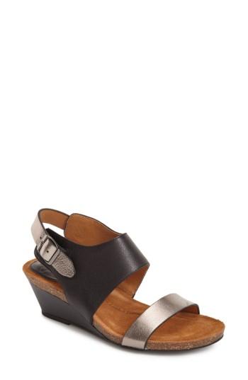 Women's Sofft 'vanita' Leather Sandal .5 W - Black