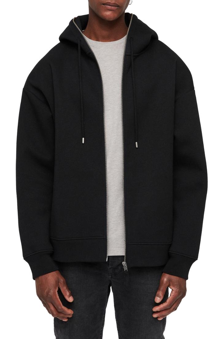 Men's Allsaints Hibard Fit Zip Hoodie, Size Small - Black