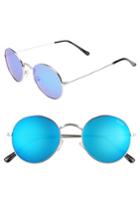 Women's Quay Australia 50mm Mod Star Round Sunglasses - Silver/ Blue