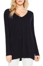 Women's Vince Camuto Ribbed Sleeve Sweater - Black
