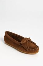 Women's Minnetonka 'kilty' Suede Moccasin .5 M - Brown