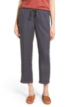 Women's Caslon Linen Crop Pants, Size - Grey