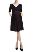 Women's Kimi And Kai 'liliana' Polka Dot Lace Maternity Dress - Black