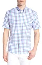 Men's Tailorbyrd Arman Regular Fit Windowpane Sport Shirt, Size - Blue