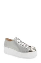 Women's Miu Miu Crystal Cap Toe Sneaker .5us / 35.5eu - Metallic