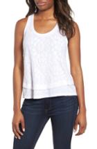 Women's Gibson Racerback Lace Front Tank - White
