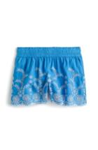 Women's J.crew Floral Embroidered Pull-on Linen Shorts, Size - White