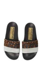 Women's Golden Goose Leopard Poolstar Genuine Calf Hair Sport Slide Us / 35eu - Black