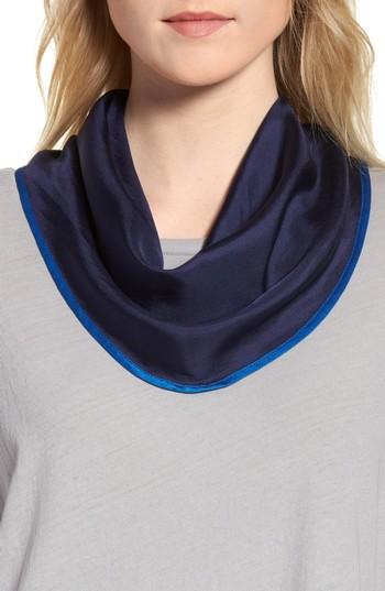Women's Echo Contrast Edge Diamond Cut Silk Scarf, Size - Blue