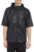 Men's Nike Running Shield Short Sleeve Hooded Jacket - Black