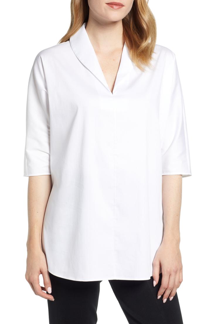 Women's Ming Wang Woven Tunic - White