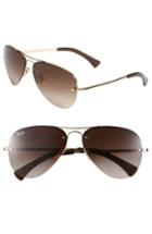 Women's Ray-ban Highstreet 59mm Semi Rimless Aviator Sunglasses - Metallic Silver