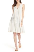 Women's Wit & Wisdom Rickrack Lace-up Gauze Dress - White