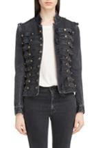 Women's Saint Laurent Spencer Denim Officer Jacket - Black