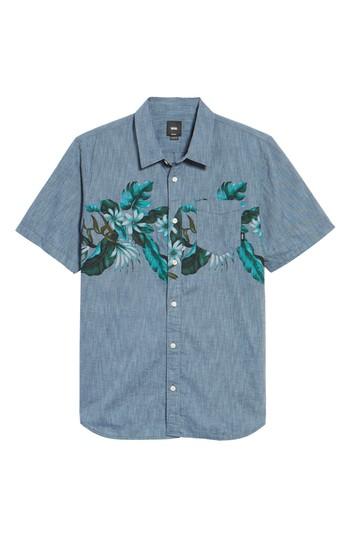 Men's Vans Floral Woven Shirt - Blue