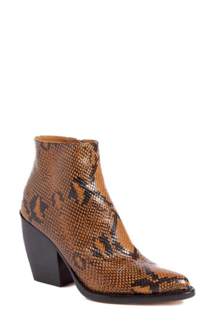 Women's Chloe Rylee Block Heel Bootie Us / 36eu - Brown