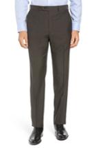 Men's John W. Nordstrom Torino Traditional Fit Flat Front Plaid Wool Trousers - Beige