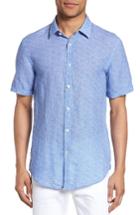 Men's Boss Ronn Extra Slim Fit Print Linen Sport Shirt