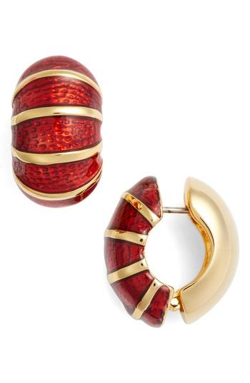 Women's Erwin Pearl Goldtone & Red Reversible Earrings
