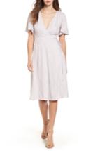 Women's Astr The Label Embroidered Wrap Dress - Grey