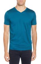 Men's Boss Teal Slim Fit V-neck T-shirt