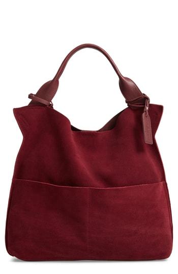 Sole Society Jamari Suede & Faux Leather Tote - Red