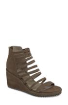 Women's Eileen Fisher Milly Strappy Wedge Sandal .5 M - Grey