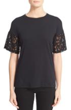 Women's Burberry Lace Puff Sleeve Tee